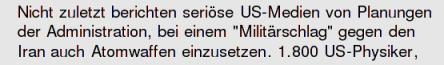 Planungen der Administration (...) Atomwaffen einzusetzen