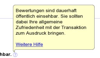 Ebay-Hilfe zum Bewertungsfeld