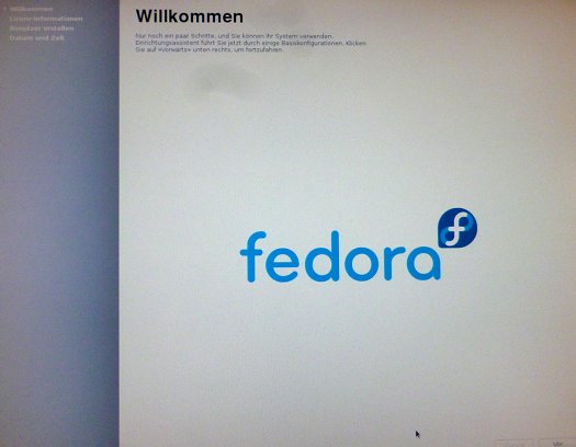 Installationsbildschirm von Fedora 18