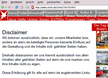 Disclaimer von stern.de