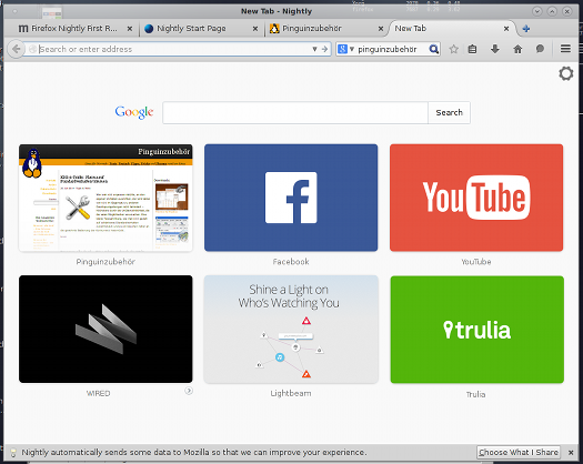 Werbekacheln in Firefox