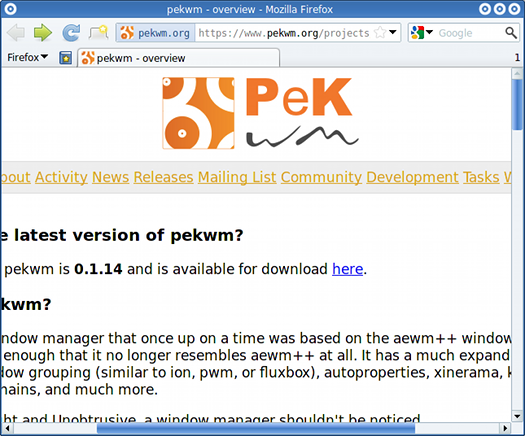 PekWM-Homepage